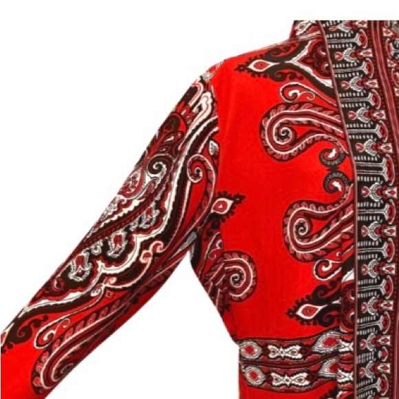 Marc Bower Unlimited Red And Black Tribal Dress - Size 1X - Unique Dress - Picture 6 of 10